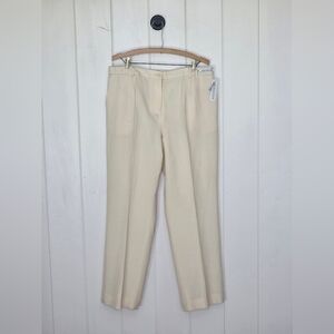 NWT Pendleton Petite Cream Virgin Wool Career Essentials slacks Size 16 16p